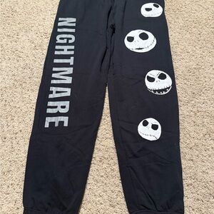 Black Nightmare Joggers with Skull Design